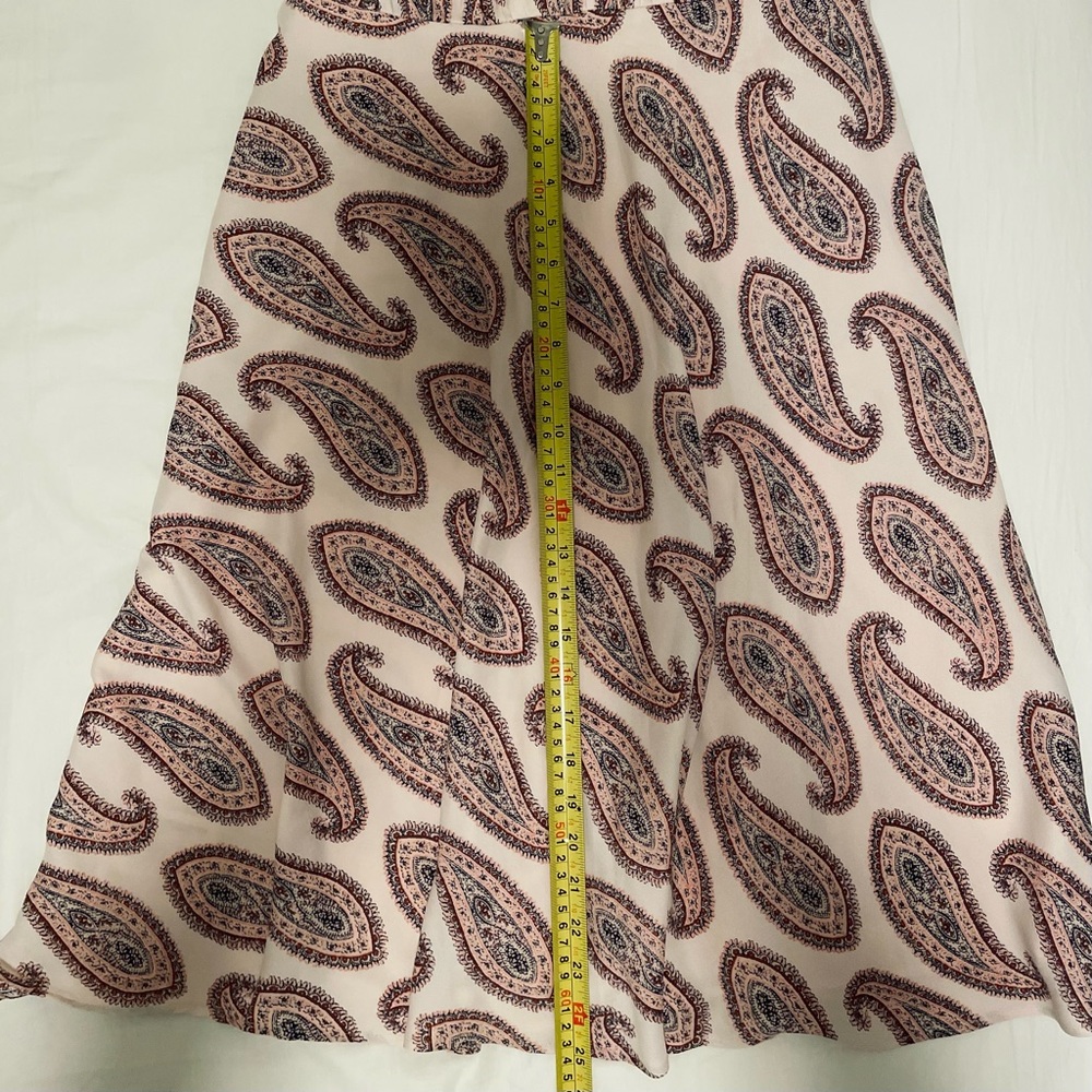Ann Taylor Paisley Sleeveless Tie Neck Flowy Sheath Midi Dress - Picture 6 of 9